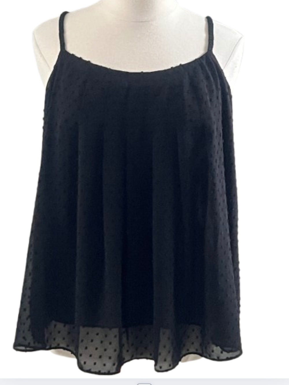 Black Swiss Dot Camisole Tank